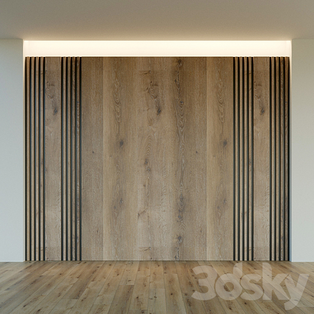 Wall panel made of wood. Decorative wall. 28 3DSMax File - thumbnail 2