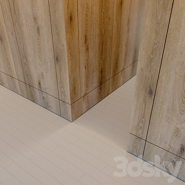 Wall panel made of wood. Decorative wall. 4 3DS Max Model - thumbnail 3