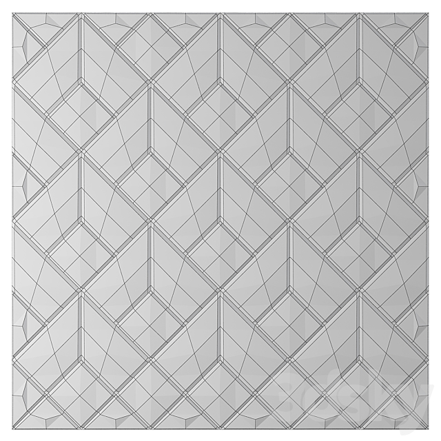 Wall Panel No. 103 3DS Max Model - thumbnail 2