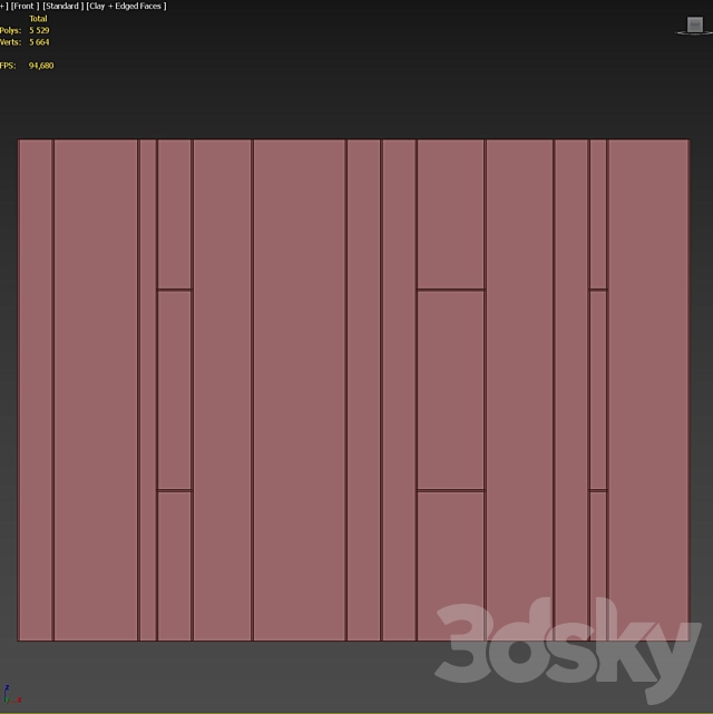 Wall panel part2 3DS Max Model - thumbnail 3