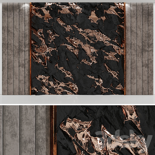 Wall panel Scandy Rock and soft beige panels 3DS Max Model - thumbnail 2