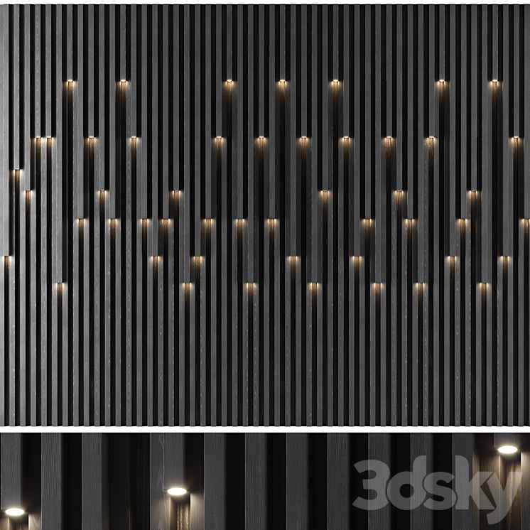 Wall panel set 2 3DS Max Model - thumbnail 2