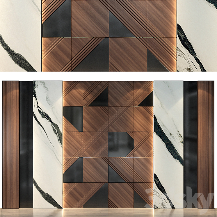 wall panel | set 54 3DS Max Model - thumbnail 1