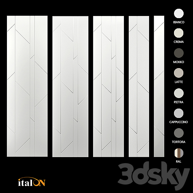 Wall panels. “Branches” decor. 3DS Max Model - thumbnail 2