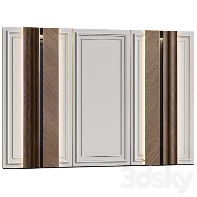 Wall panels in modern classic style 15 3ds Max - thumbnail 1