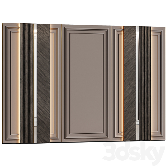 Wall panels in modern classic style 15 3ds Max - thumbnail 2