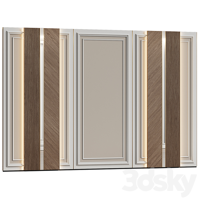 Wall panels in modern classic style 15 3ds Max - thumbnail 3