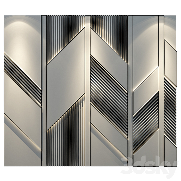 wall panels | set 106 3DS Max Model - thumbnail 2