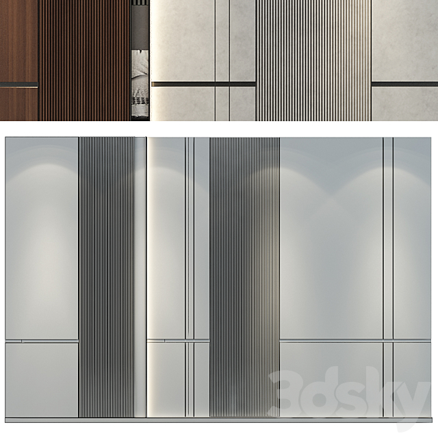 wall panels | set 117 3DS Max Model - thumbnail 2