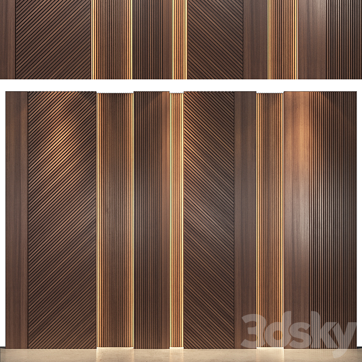 wall panels | set 121 3DS Max Model - thumbnail 3