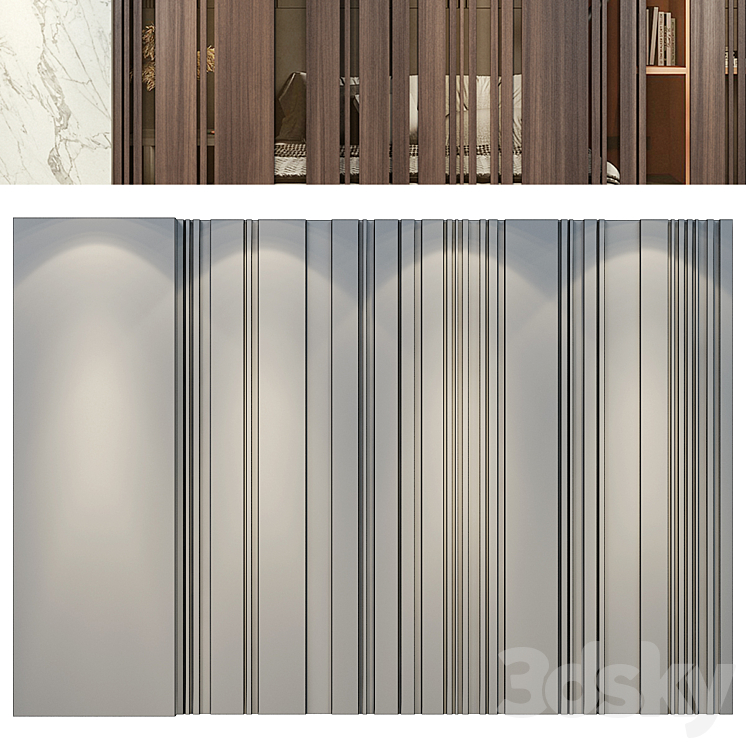 wall panels | set 138 3DS Max Model - thumbnail 2