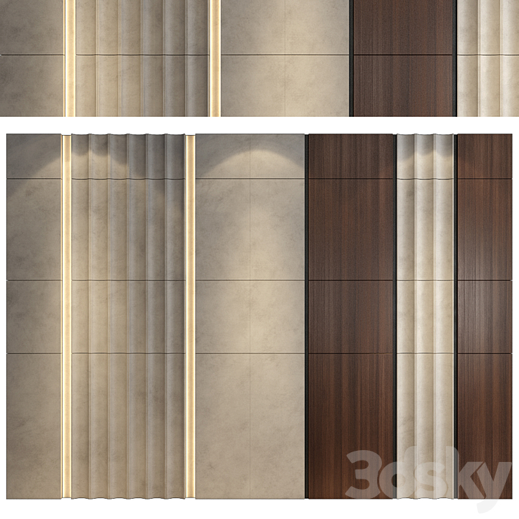 wall panels | set 149 3DS Max Model - thumbnail 1