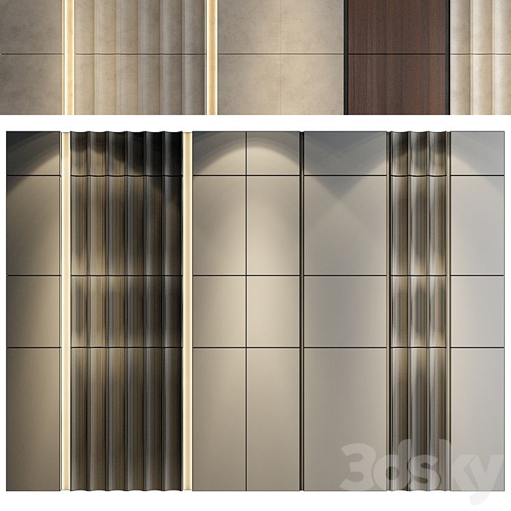 wall panels | set 149 3DS Max Model - thumbnail 2