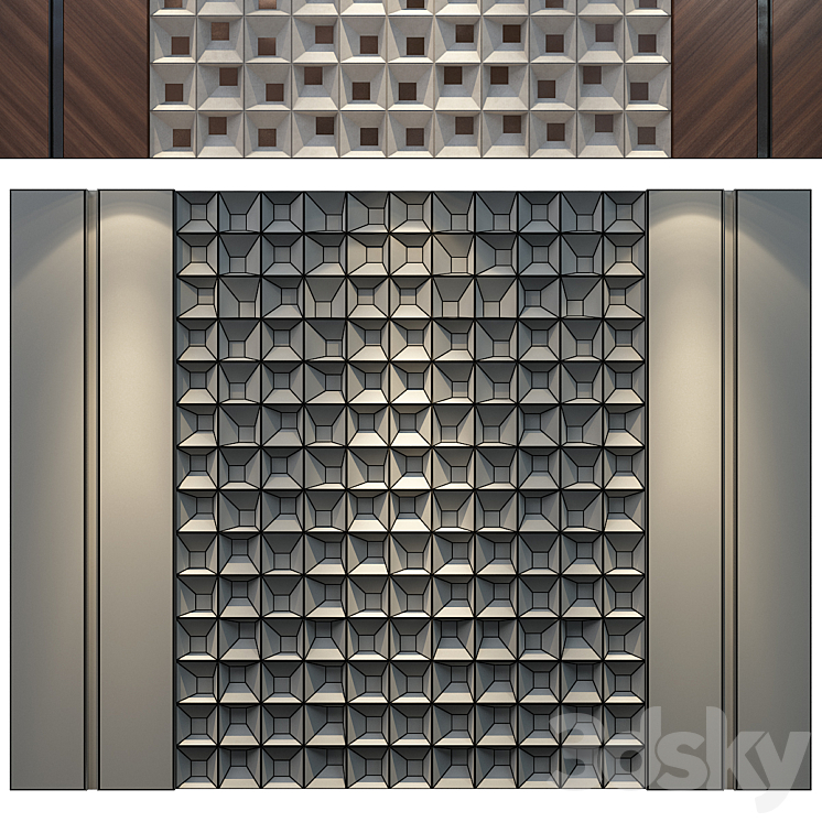 wall panels | set 152 3DS Max Model - thumbnail 2