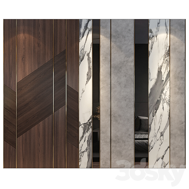 wall panels | set 171 3DS Max Model - thumbnail 2