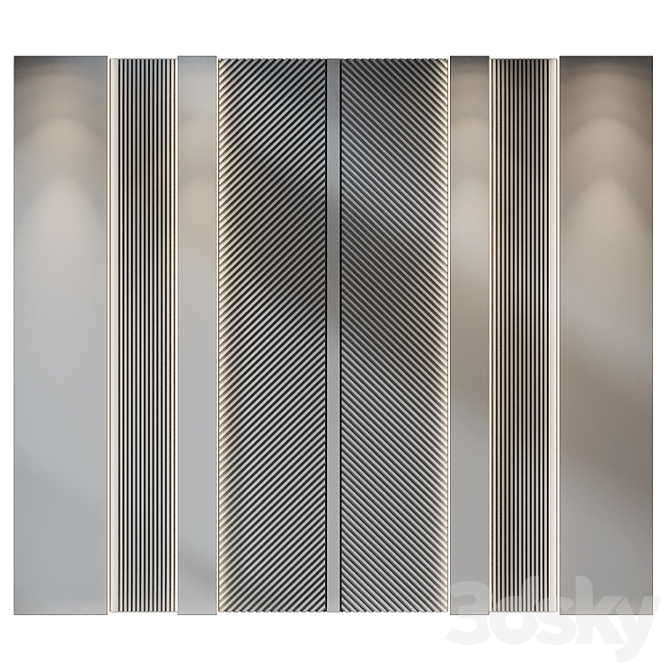 wall panels | set 196 3DS Max Model - thumbnail 2