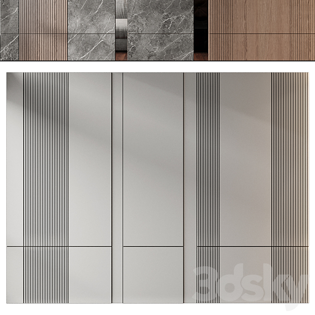 wall panels | set 265 3DS Max Model - thumbnail 2