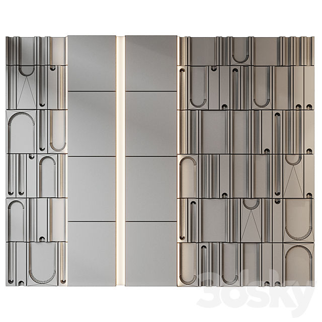 wall panels | set 284 3ds Max - thumbnail 2