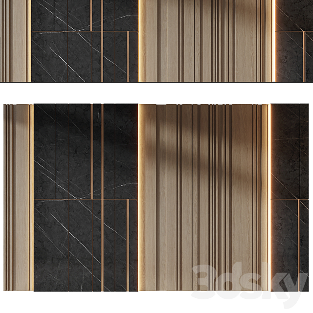 wall panels | set 344 3ds Max - thumbnail 1