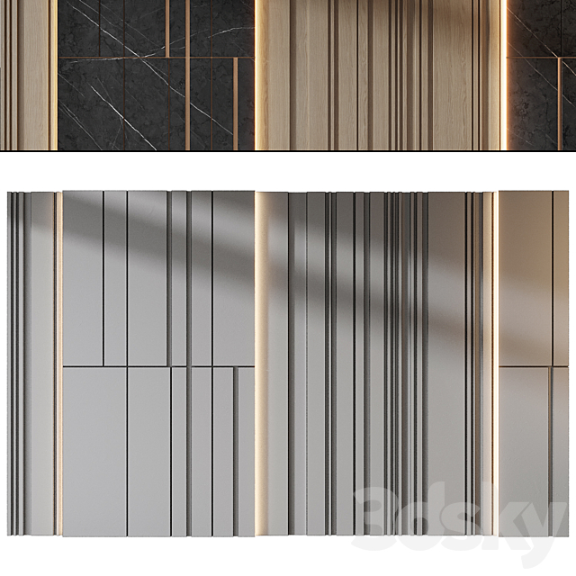 wall panels | set 344 3ds Max - thumbnail 2