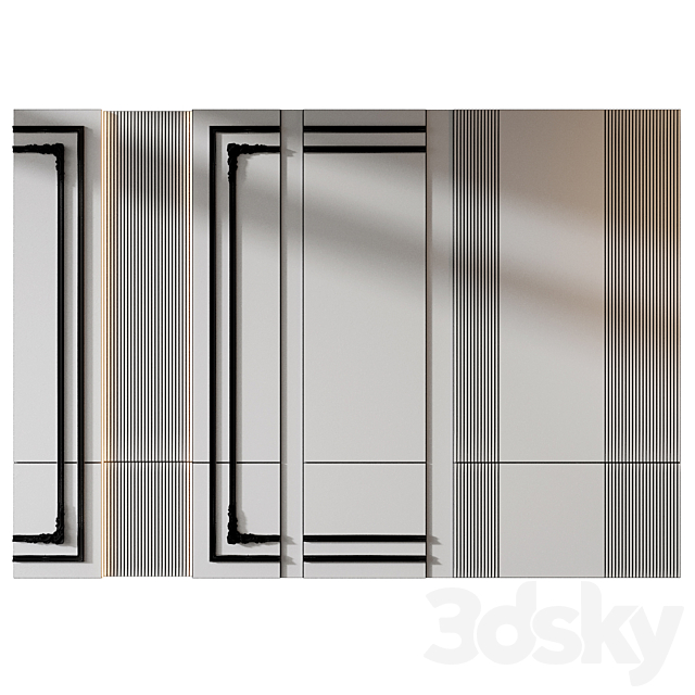 wall panels | set 350 3ds Max - thumbnail 2