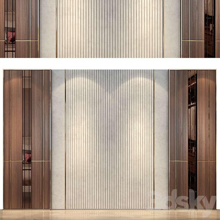 wall panels | set 55 3DS Max Model - thumbnail 1