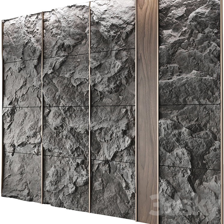 Wall rock panel 3DS Max - thumbnail 2