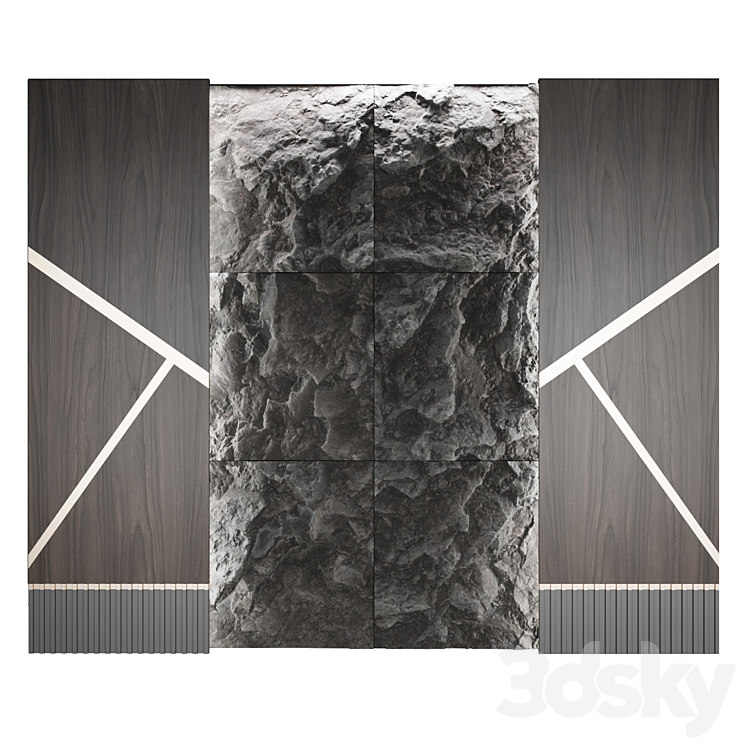 Wall rock panel ?4 3DS Max - thumbnail 1