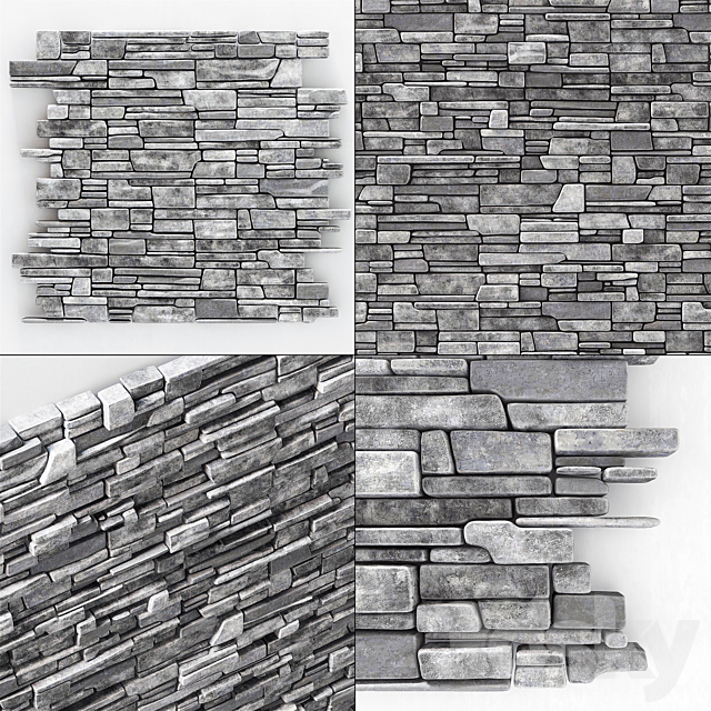 Wall stone clincer rock decor n1 3DSMax File - thumbnail 1