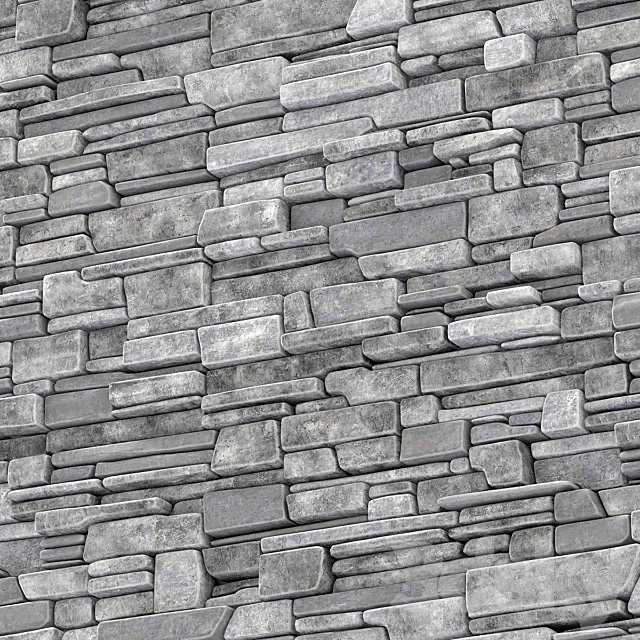 Wall stone clincer rock decor n1 3DSMax File - thumbnail 4