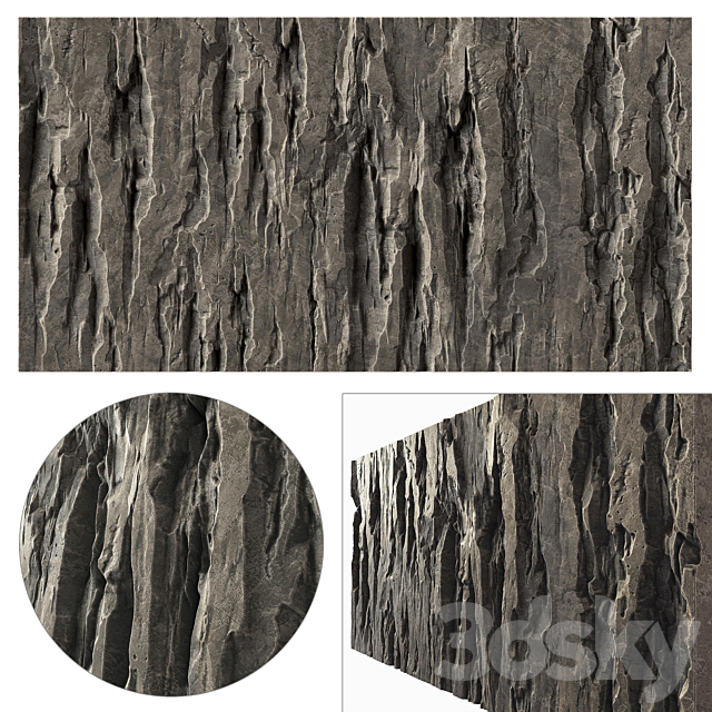 Wall stone slab rock mono n1 _ 3DSMax File - thumbnail 1