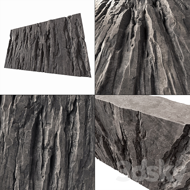 Wall stone slab rock mono n1 _ 3DSMax File - thumbnail 2