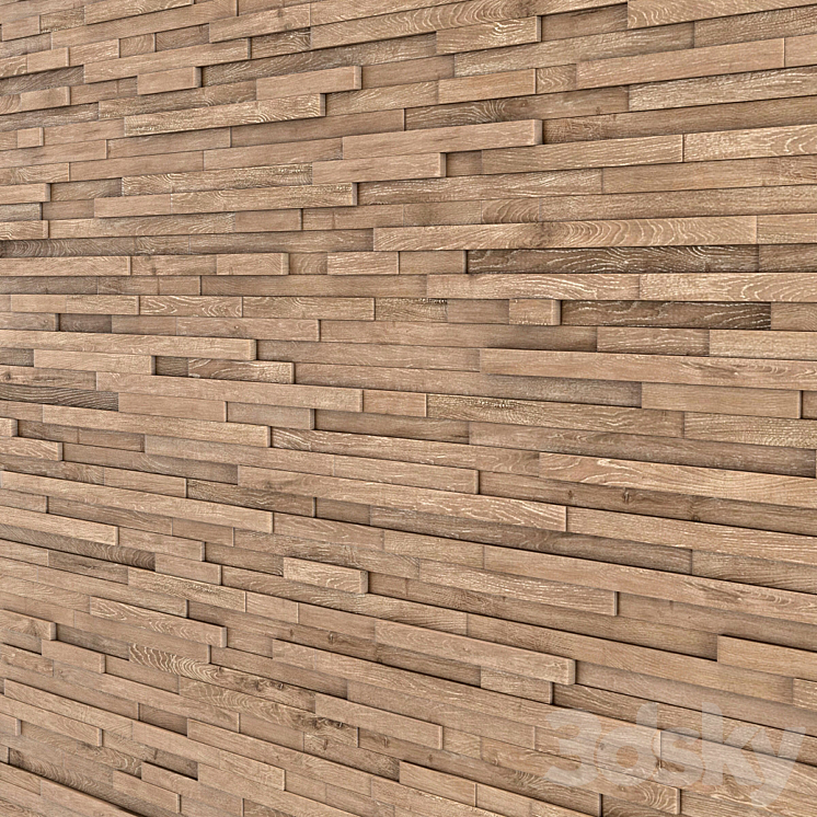 Wall wood long rail n1 3DS Max - thumbnail 2