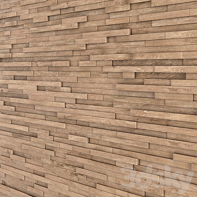 Wall wood long rail n1 3DSMax File - thumbnail 2