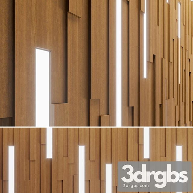 Wall Wooden Stripes 3dsmax Download - thumbnail 1