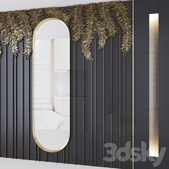 Wall_palm_leaves 3DSMax File - thumbnail 2