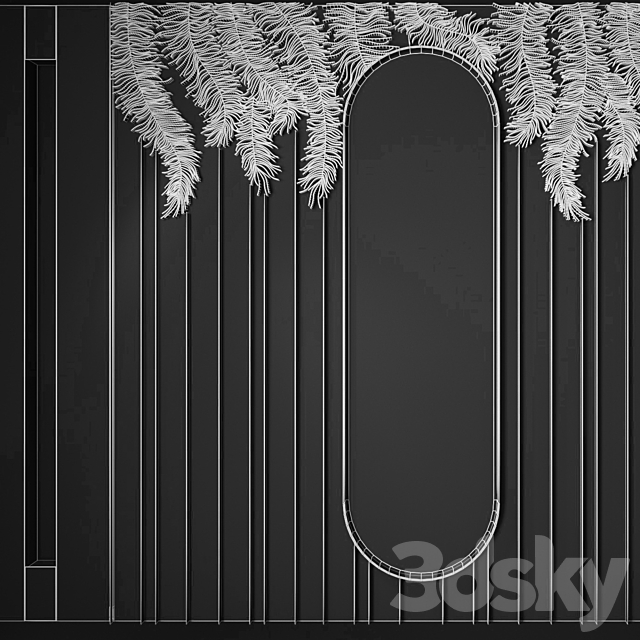 Wall_palm_leaves 3DSMax File - thumbnail 4