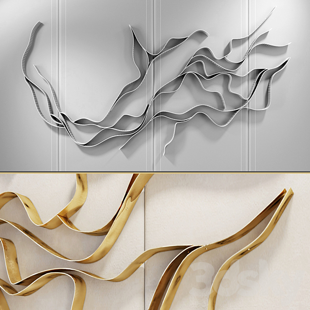 Waves _ Metal wall panel 3DSMax File - thumbnail 3