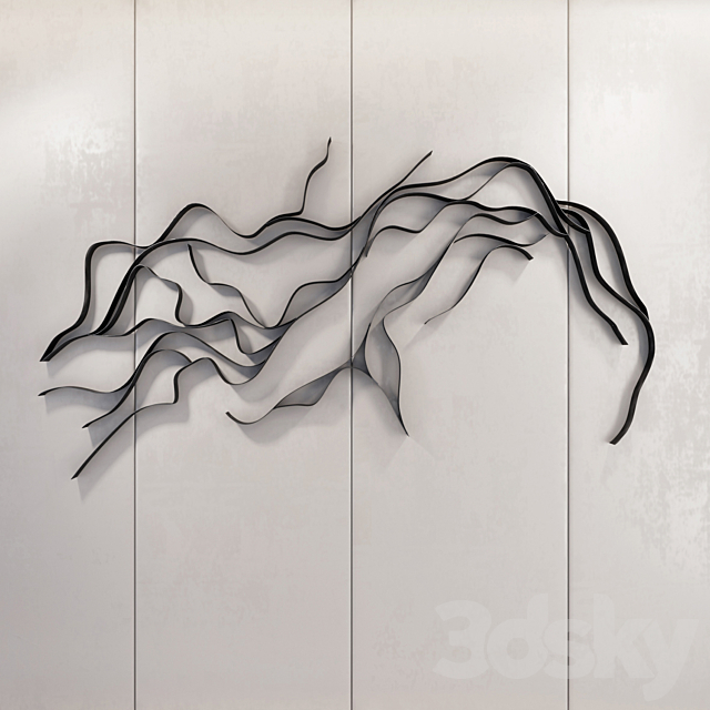 Waves _ Metal wall panel_2 3DSMax File - thumbnail 1