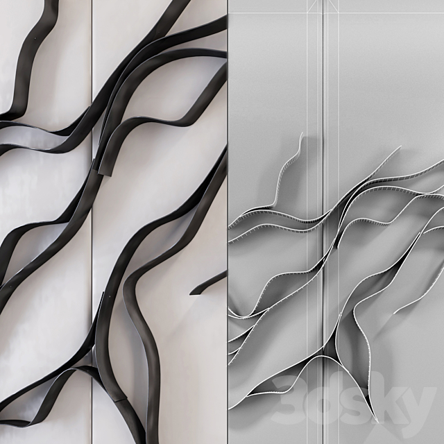 Waves _ Metal wall panel_2 3DSMax File - thumbnail 3