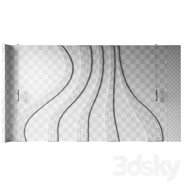 Wavy wall panels 4 3DS Max Model - thumbnail 3