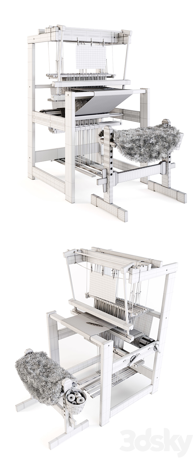 Weaving machine Julia 3DS Max Model - thumbnail 3