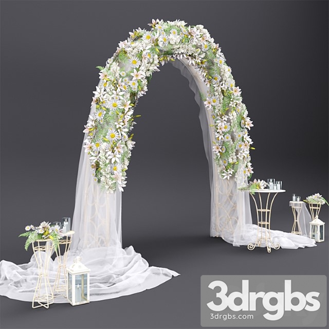 Wedding arch with flowers 3dsmax Download - thumbnail 1