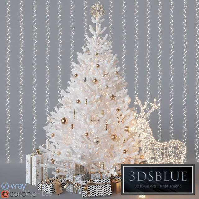 White christmas tree 3DS Max - thumbnail 3