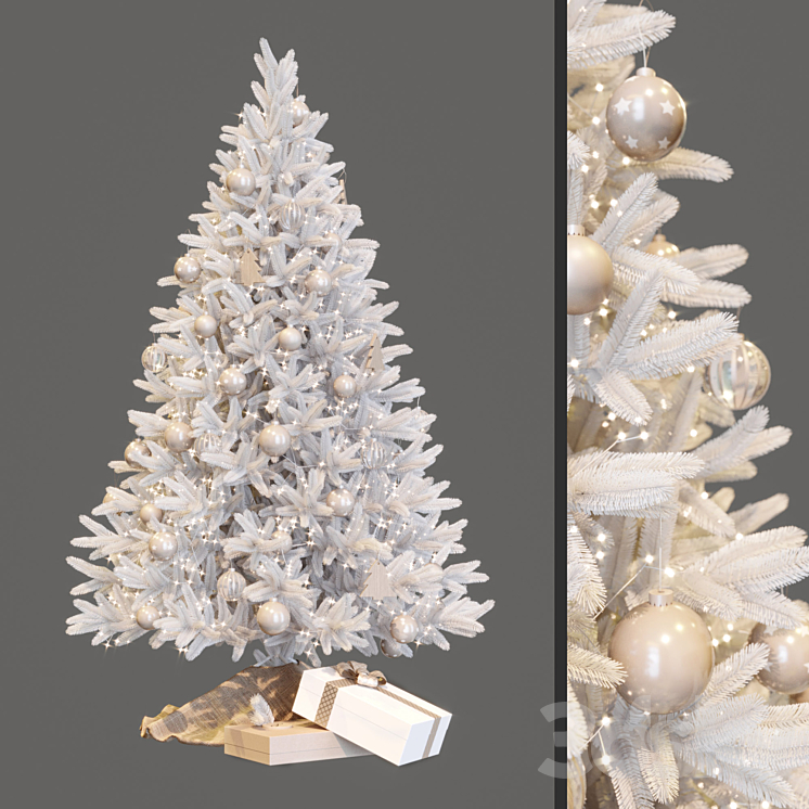 White christmas tree 3DS Max - thumbnail 1