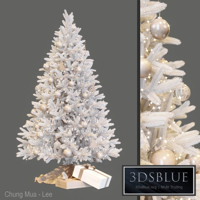 White christmas tree 3DS Max - thumbnail 3