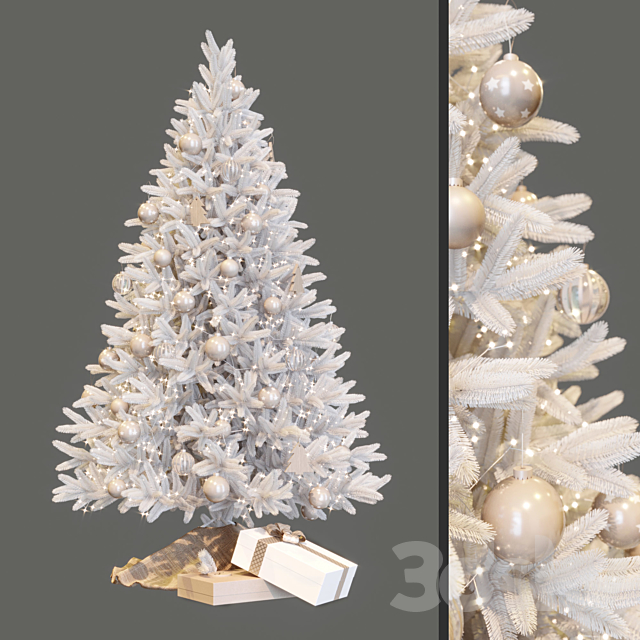 White christmas tree 3DSMax File - thumbnail 1