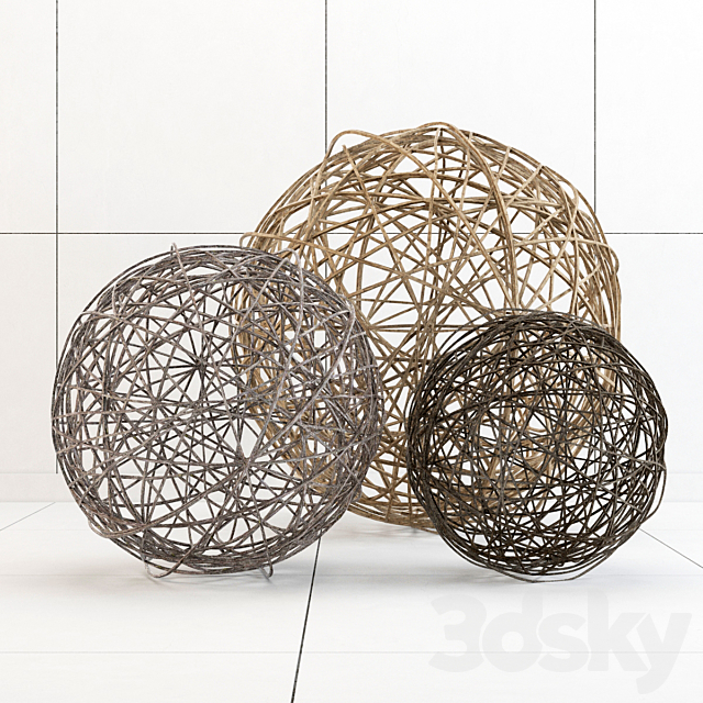 Wicker ball 3ds Max - thumbnail 1