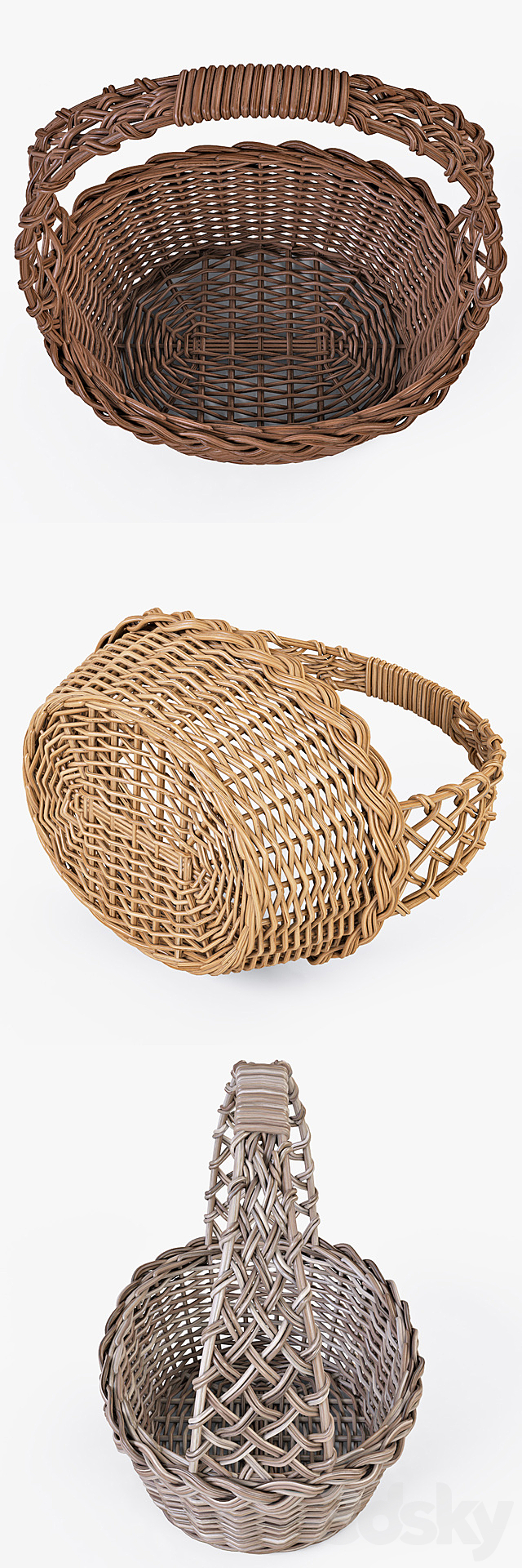 Wicker Basket 04 3ds Max - thumbnail 2