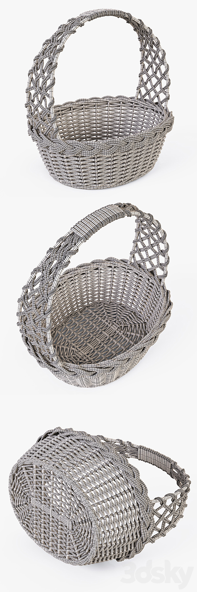 Wicker Basket 04 3ds Max - thumbnail 3